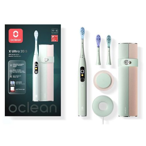 Oclean X Ultra 20 S Green elektromos fogkefe Szett AI okos kijelzővel (OCL557091)