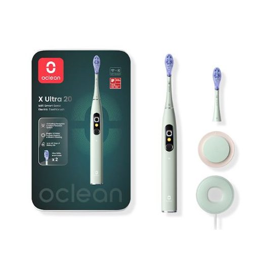 Oclean X Ultra 20 Green elektromos fogkefe AI okos kijelzővel (OCL557114)
