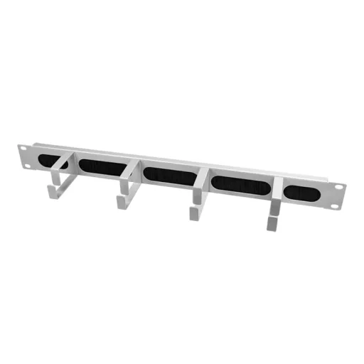 LogiLink 19" kábelvezető rúd 4 fém konzollal és kefecsíkkal, világosszürke (OR106G)