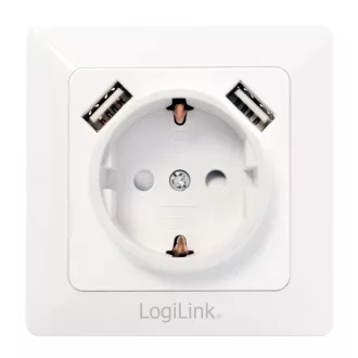 LogiLink Fali aljzat, 1x CEE 7/3, 2x USB-A (PA0162)