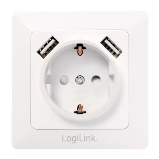 LogiLink Fali aljzat, 1x CEE 7/3, 2x USB-A (PA0162)