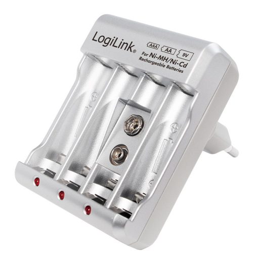 Logilink Akkumulátortöltő Ni-MH/Ni-Cd AA/AAA/9V akkumulátorokhoz (PA0168)