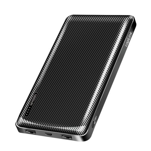 Loiglink Power bank 10000 mAh, 2x USB-A, USB-C, gyorstöltéssel, fekete (PA0316)