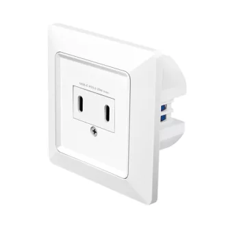   Logilink Fali aljzat, 2x USB-C, 25 W, PD, Beépítési mélység: 35 mm, fehér (PA0332)