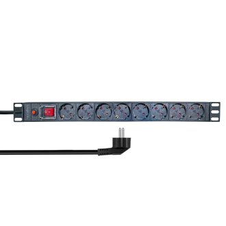   Logilink Rack PDU 8 pólusú német aljzat, túlterhelésvédelemmel és kapcsolóval (PDU8C05)