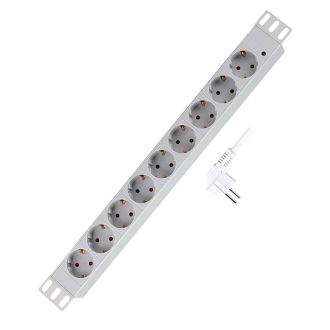   Logilink 19" PDU 9 utas német aljzat, világosszürke (PDU9C05)