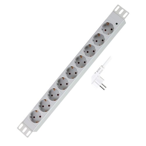 Logilink 19" PDU 9 utas német aljzat, világosszürke (PDU9C05)