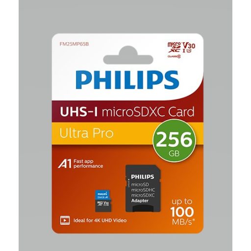 Philips Micro SDXC Memóriakártya 256GB Class 10 UHS-I U1 Adapter (PH133532)