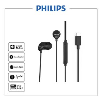   Philips TAE2146BK in-ear Type-C mikrofonos fülhallgató (PH151253)