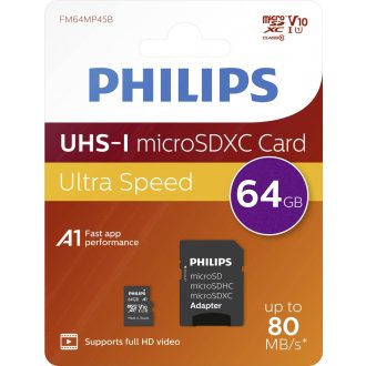   Philips Micro SDHC Memóriakártya 64GB Class 10 UHS-I U1 Adapter (PH666868)