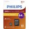 Philips Micro SDHC Memóriakártya 64GB Class 10 UHS-I U1 Adapter (PH666868)