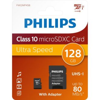   Philips Micro SDXC Memóriakártya 128GB Class 10 UHS-I U1 Adapter (PH666998)