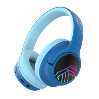   PowerLocus Bobo Bluetooth fejhallgató gyerekeknek, hangerőlimit funkcióval, fekete/kék (PWL-BOBO-BLACKBLUE)