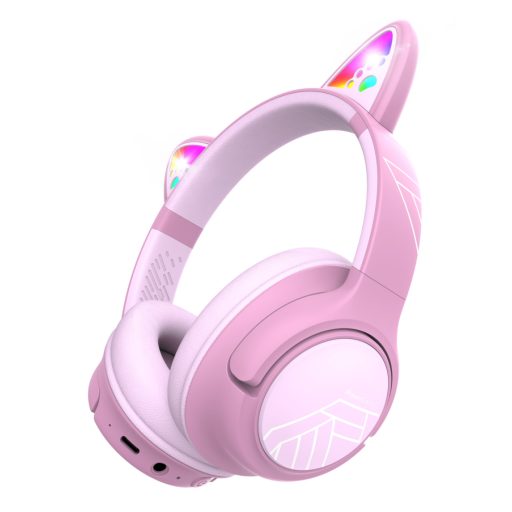 PowerLocus Bobo macskafüles Bluetooth fejhallgató gyerekeknek hangerőlimittel, rózsaszín (PWL-BOBO-CATEARSPINK)