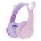 PowerLocus P2 Bluetooth fejhallgató gyerekeknek, beépített hangerőlimit funkció, lila/rózsaszín (PWL-P2KIDSCAT-PURPLEPINK)