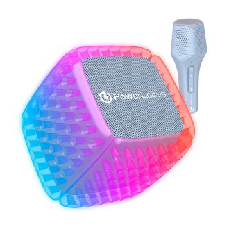   PowerLocus Aero bluetooth karaoke hangszóró mikrofonnal gyerekeknek, kék/lila (PWL-PL201-BLPURPLE)
