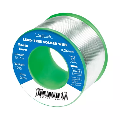 Logilink Forrasztóhuzal 0,56 mm (ólommentes), 0,7 % réz, 100 g (SA0003)