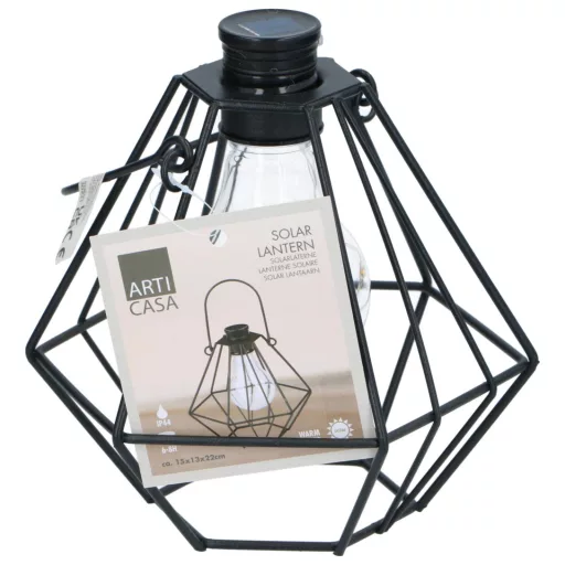 Solar lámpa szögletes fém 15x15x15cm, Grundig (SOL302317)