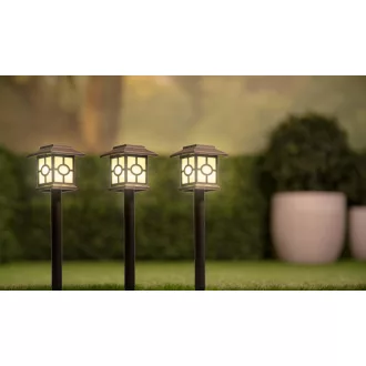   SOLAR Kerti lámpa leszúrható 3db LED  8,5x8,5x37cm, Grundig (SOL304403)
