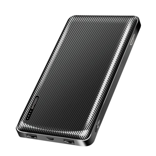 Loiglink Power bank 10.000 mAh, 2x USB-A, USB-C, micro-USB, fekete (TM045)