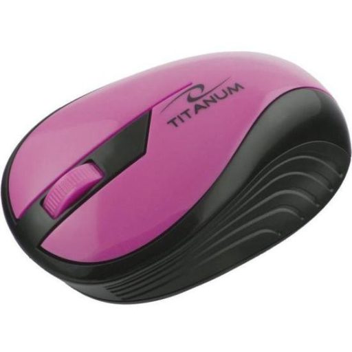 TITANUM VEZETÉK NÉLKÜLI 2.4GHZ OPTIKAI EGÉR 3D USB RAINBOW RÓZSASZÍN TM114P (TM114P)