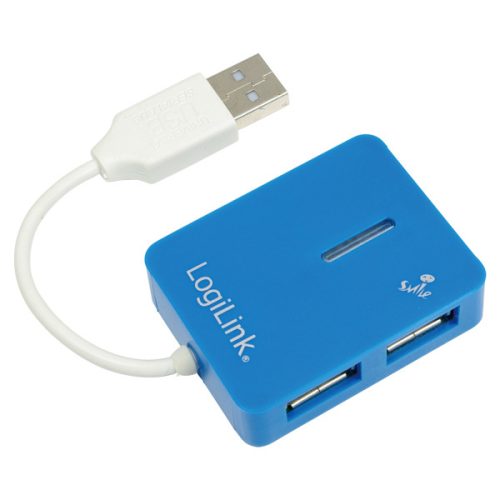 LogiLink "Smile" USB 2.0 4 portos hub, kék (UA0136)