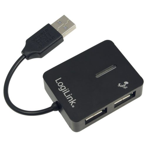 LogiLink "Smile" USB 2.0 4 portos hub, fekete (UA0139)