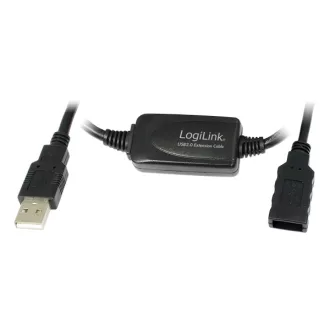 LogiLink USB 2.0 hosszabbító kábel fekete 15m (UA0145)