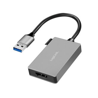   Logilink USB 3.0 adapter, USB-A/M   HDMI-A/F, 1080p, szürke, 0,15 m (UA0233A)