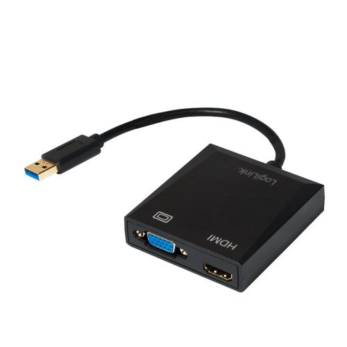 Logilink USB-adapter, USB 3.0 Combo VGA/HDMI