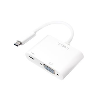  Logilink USB 3.2 Gen1 Type-C adapter, C/M-VGA+USB/F, 1080p, PD, fehér, 0,14 m (UA0259)