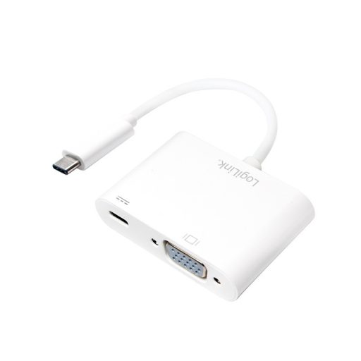 Logilink USB 3.2 Gen1 Type-C adapter, C/M-VGA+USB/F, 1080p, PD, fehér, 0,14 m (UA0259)