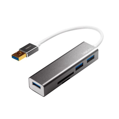 LogiLink USB 3.0, 3 portos hub, kártyaolvasóval (UA0306)