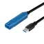 Logilink USB 3.2 Gen1 kábel, USB-A/M-USB-A/F, erősítő, fekete/kék, 20 m (UA0400)