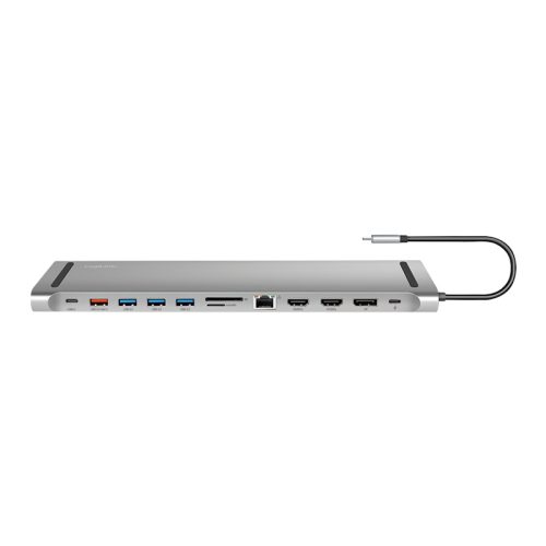 Logilink USB 3.2 Gen2 dokkoló állomás, USB-C, 12 port, PD, ezüst (UA0411)