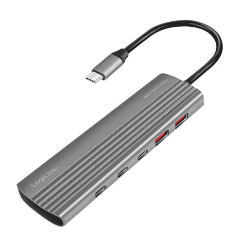 Logilink Ultravékony USB 3.2 Gen2 hub, 2x USB-A, 8x USB-C, PD, 100 W, asztroszürke (UA0415)