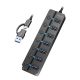 Logilink USB 3.2 Gen1 hub, 7 port, be-/kikapcsoló, fekete
