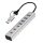 Logilink USB 3.0 hub, 7 port, 4x USB-A, 3x USB-C, 2 az 1-ben csatlakozókábel, 5 Gbit/s, ezüst