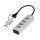 Logilink USB 3.0 hub, 4x USB-A, 5 Gbit/s, 2 az 1-ben csatlakozókábel, ezüst