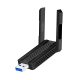 Logilink Wi-Fi 6E 5.8 GHz-es USB adapter, akár 1201 Mbit/s, 4 dBi antennák, hotspot funkció, fekete