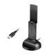 Logilink Wi-Fi 6E USB adapter mágneses tartóval, 5,8 GHz, WPA/WPA2, WPA3, 5 W, LED, fekete