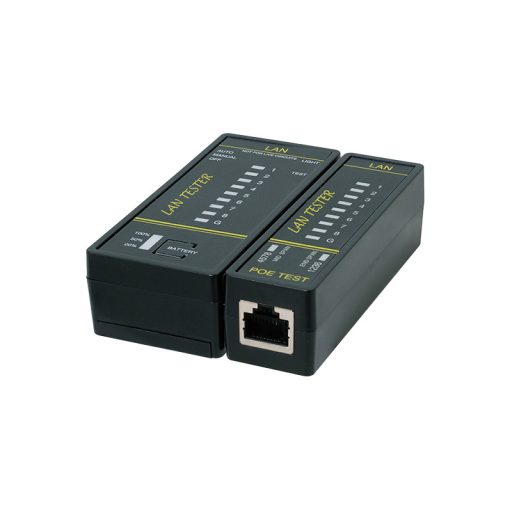 Logilink Mini LAN-teszter RJ45, RJ12 és RJ11 kábelekhez, távoli egységgel és PoE keresővel (WZ0080)