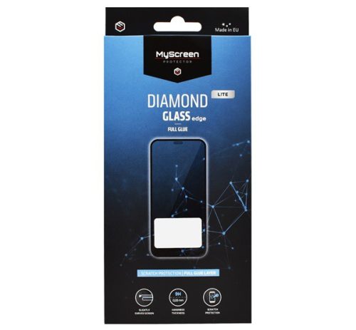  MYSCREEN DIAMOND GLASS LITE EDGE képernyővédő üveg (2.5D full glue, íves, karcálló, 0.33 mm, 9H) FEKETE [Honor X7] 