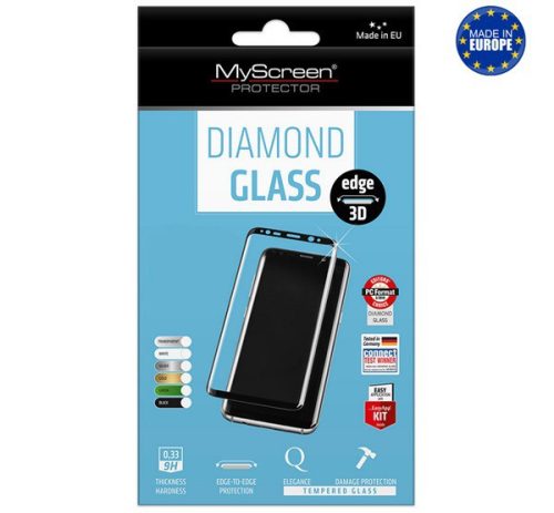  MYSCREEN DIAMOND GLASS EDGE képernyővédő üveg (3D full cover, íves, karcálló, 0.33 mm, 9H) FEKETE [Samsung Galaxy S6 EDGE+ (SM-G928)] 