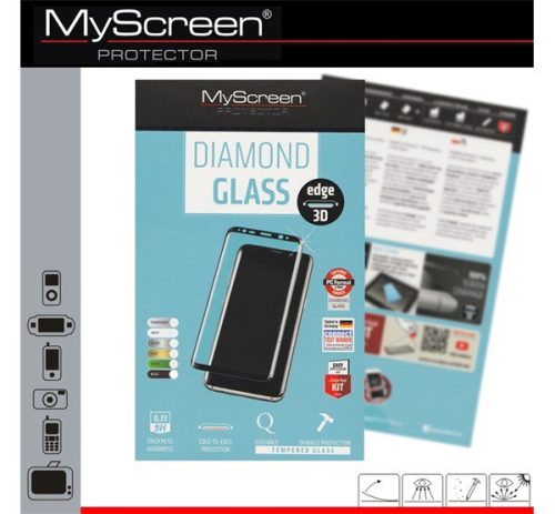  MYSCREEN DIAMOND GLASS EDGE képernyővédő üveg (3D full cover, íves, karcálló, 0.33 mm, 9H) ÁTLÁTSZÓ [Samsung Galaxy S6 EDGE+ (SM-G928)] 