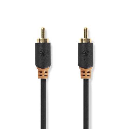  Nedis RCA Dugasz x2, aranyozott, PVC, antracit, digitális audio kábel, 2m (CABW24170AT20) 