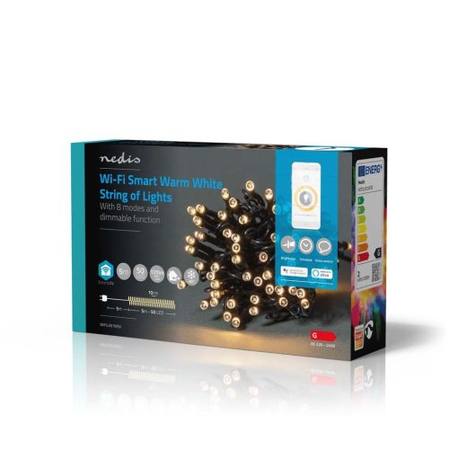  Nedis SmartLife WiFi LED fényfüzér meleg fehér 5m (WIFILX01W50) 