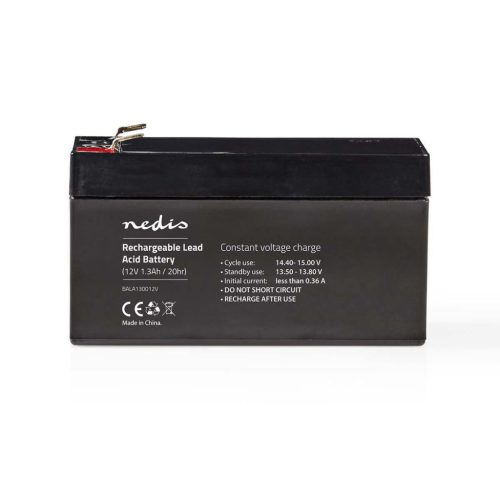  Nedis Újratölthető Ólomsavas Akkumulátor 12V 1300mAh 97x43x52mm (BALA130012V) 