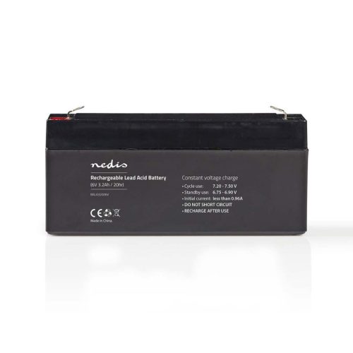  Nedis Újratölthető Ólomsavas Akkumulátor 6V 3200mAh 134x35x61mm (BALA32006V) 