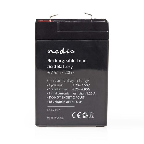  Nedis Újratölthető Ólomsavas Akkumulátor 6V 4500mAh 70x47x101mm (BALA45006V) 